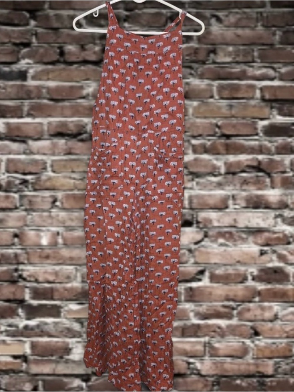 NATURAL LIFE Rust Orange Floral-Print Wide-Leg Jumpsuit - Picture 3 of 5